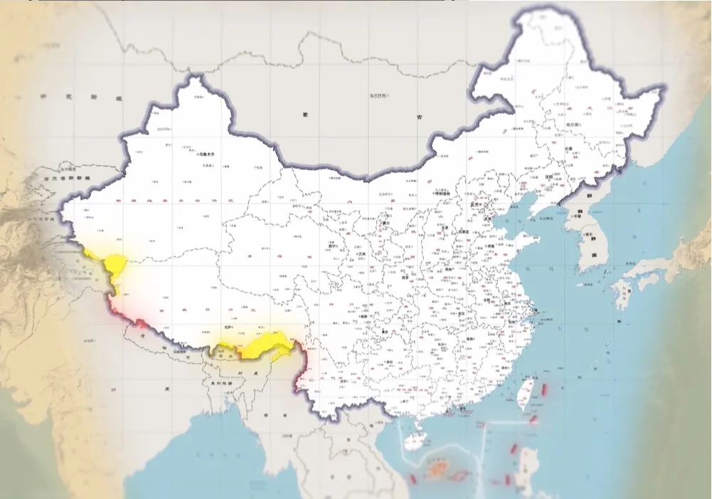 china old map china encroaching